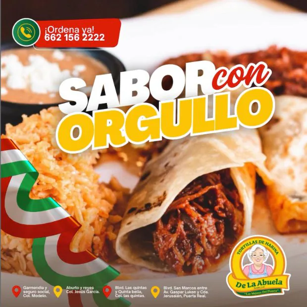 Publicación «Sabor con orgullo» con burritos de tortilla de harina