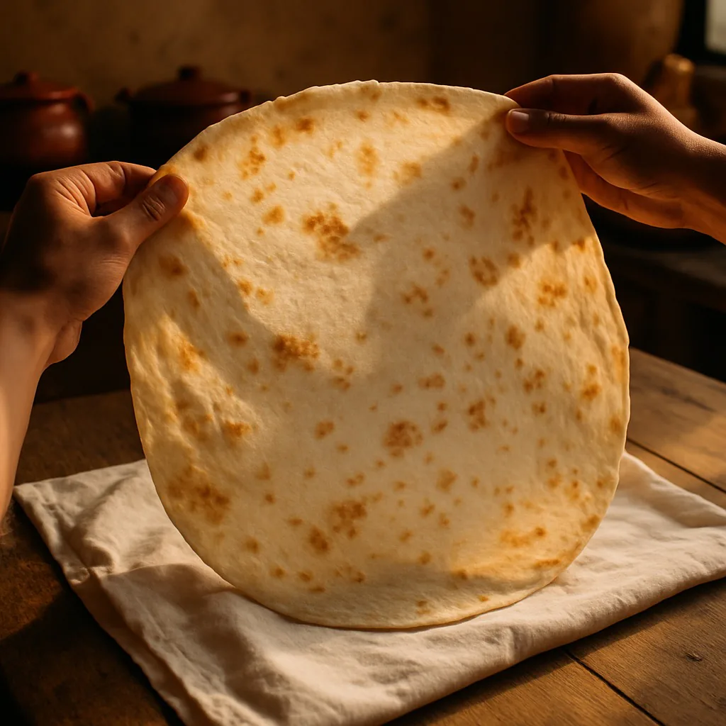 Tortillas de harina grandes de 21 cm hechas a mano en Hermosillo